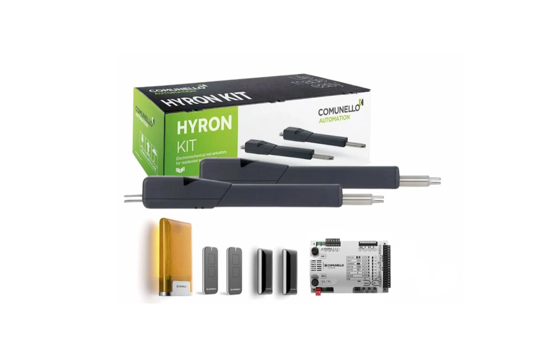 Kit automatizare poartă batantă Comunello Hyron 300 24V, 2x3 m – GKHN30MHLF900A