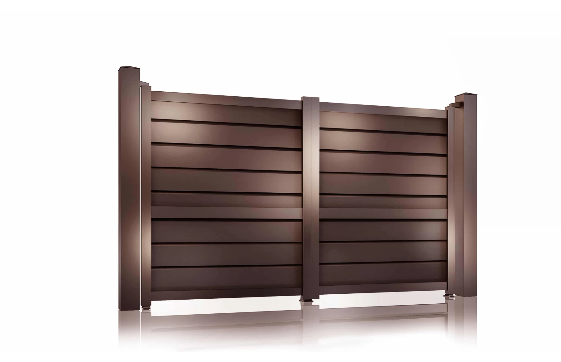 Poarta auto batanta aluminiu 3500x1800mm, model Baldur, maro